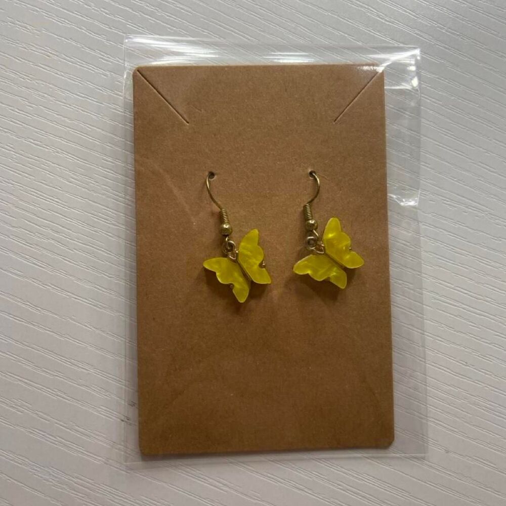 Yellow butterfly earrings
